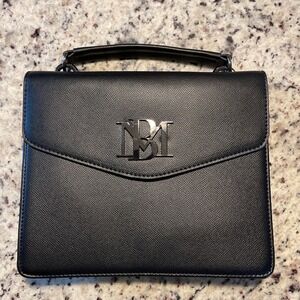 Badgley Mischka Black Top Handle Bag Satchel Structured‎ Handbag Purse